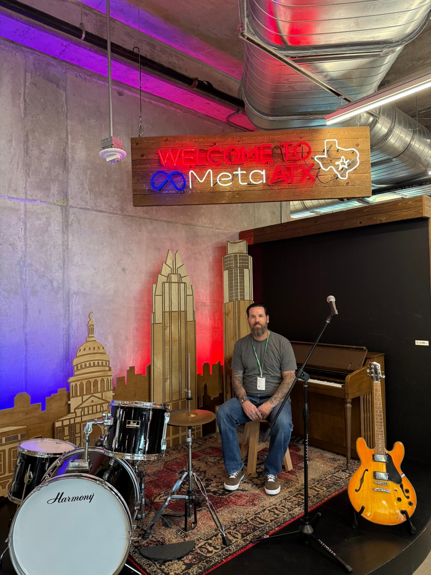 Jason Smith at Meta's Austin, TX headquarters under the Welcome to Meta ATX sign